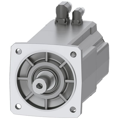 Siemens SIMOTICS S-1FK2 HI servomotor med 22 Nm moment og cylindrisk aksel, vist på hvid baggrund.