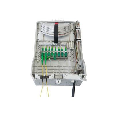 CommScope BUDI-1S-T-A splidseboks åben, viser intern organisering af op til 48 fibre og 16/32 SC/LC-afslutninger.