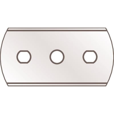 Martor knivblad nr. 36010 af stål med 4 skær, tykkelse 0,1 mm, bredde 22 mm og længde 43,4 mm.