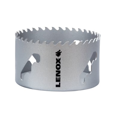 Lenox Carbide Tipped-hulsav på 102 mm med sølvfarvet krop, karbidtænder og Speed Slot-udskæringer.