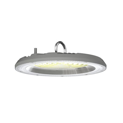 V-TAC VT-91100CCT 100W LED Highbay med grå aluminiumskabinet, ophængningsring og lysende LED-kerne.
