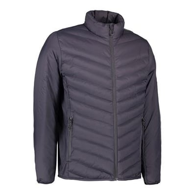 ID Identity vatteret stretch jakke i silver grey, str. S, med lynlås og diagonale kanaler samt sidelommer med lynlås.