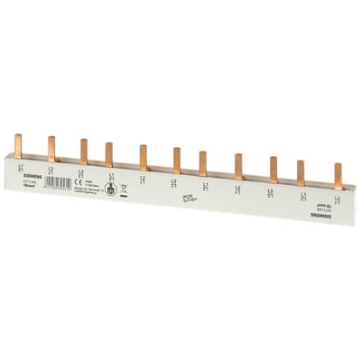 Siemens PIN skinne 5ST3668 til 16mm² ledere med 3-faset plus 8x fasestiftsforbindelser, vist på hvid baggrund.