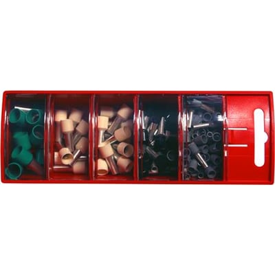 Elpress SD4016 strødåse med 5 rum og 100 isolerede terminalrør i farverne grøn, beige, sort og grå til 4-16mm².