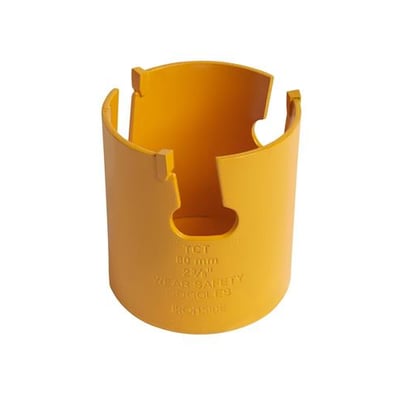 Ironside HM-hulsav på 60 mm i gul, cylindrisk form med åbninger i kanten og centerhul.