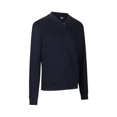 ID Identity Pro Wear cardigan i navyblå, størrelse XL, med ribkanter og YKK lynlås foran.