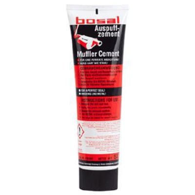 Bosal udstødningspasta tube på 570g i sort og rød med hvid tekst, designet til tætning af udstødningssystemer.