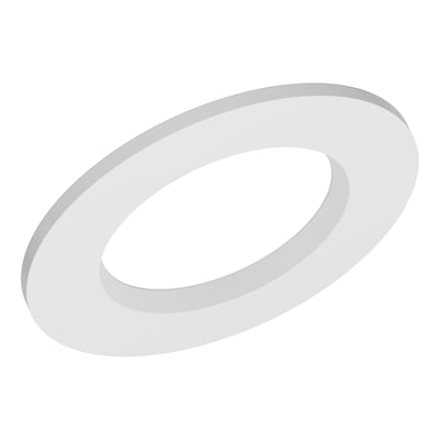 Hvid Ledvance Downlight Comfort-forlængerring på 140 mm, vist skråt med den brede ringform tydeligt synlig.