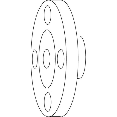IMI flange DN 20 med 1" gevind, 105mm dimension, vist i en linjetegning.