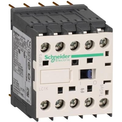 Schneider Electric TeSys K kontaktor LC1K1201B7 set fra en anden vinkel, viser tilslutninger og mærkninger.