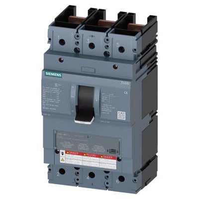 Siemens 3VA6 UL maksimalafbryder, 3-polet, ramme 600 og 100kA brydekapacitet ved 480V, med MCS11 anlægsbeskyttelse.