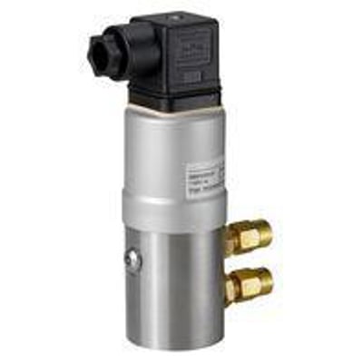 Siemens QBE3000-D1 differenstrykføler i metal og sort plast med 0-1.6 bar måleområde og 0-10V output.