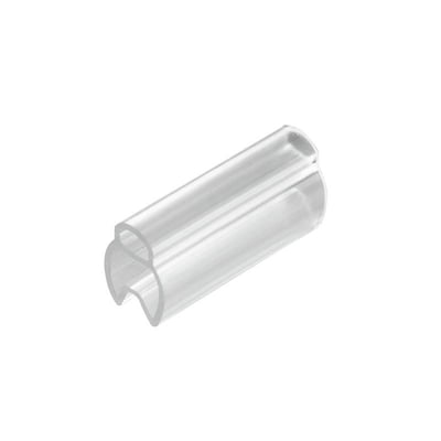 Transparent kabelopmærkning fra Weidmüller i PVC til ledere med udvendig diameter på 4–6 mm, vist som en buet profil.