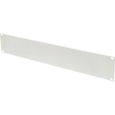 Schneider Electric Actassi blindplade, 2HE, koksgrå, ren og enkel, monteret i et rack.