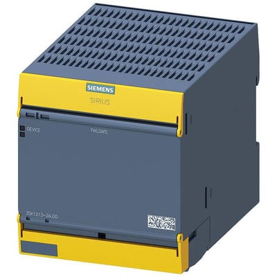 Siemens SIRIUS 3SK1 sikkerhedsrelæ med 115V AC forsyning, 3 NO kontakter og push-in fjederterminaler. Grå og gul enhed med tydelig Siemens logo.