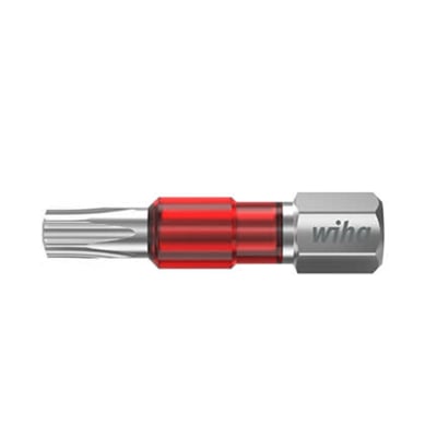 Enkelt Wiha TY-slagbit, 29 mm, TORX T10, med rød farvekode og synligt Wiha logo på metallet.