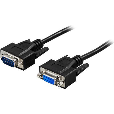 RS232 kabel med SUB-D 9-pins han- og hunstik, perfekt til Metrel Eurotest instrumenter.