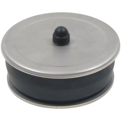 Blücher syrefast prop 110 mm, med sort gummi og rustfri stål top, isoleret på hvid baggrund.