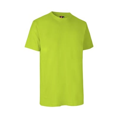 ID Identity T-shirt Pro i limegrøn, størrelse L, med rund hals og korte ærmer, vist forfra.