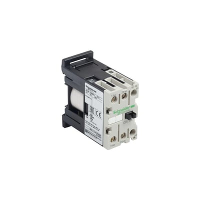 Schneider Electric TeSys SK kontrolrelæ med 2NO kontakter og 42VAC spænding, vist fra siden med mærkater tydeligt læsbare.
