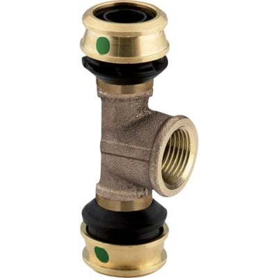 Viega Raxofix T-stykke med SC-Contur, dimension 63mm x 1" x 63mm, fremstillet af korrosionssikkert rødgods.