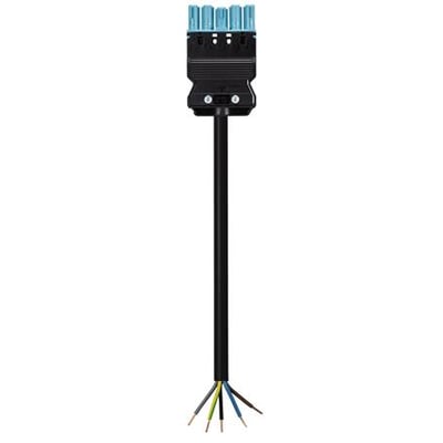 Wieland Gesis GST18I5 tilslutningskabel med blåt 5-polet hunstik, sort kabel og frie ledningsender.