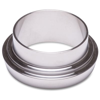 Svejsekrave DIN 316L af rustfrit stål, 3", med glatte indvendige overflader og 3.1 certifikat.