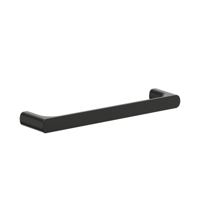 Svedbergs M3 møbelgreb i matsort med lige, aflangt greb og c/c-afstand på 128 mm, set skråt forfra.