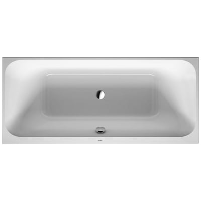 Duravit Happy D.2 badekar til indbygning, 180 x 80 cm, fremstillet i hvid sanitetsakryl med overløb og bundventil.