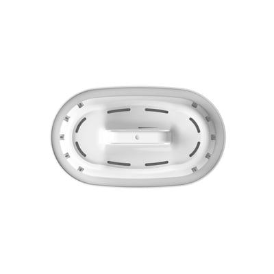 Top view af et hvidt Philips vandkandefilter til en vandkande, der viser filterets indre design og kanter.