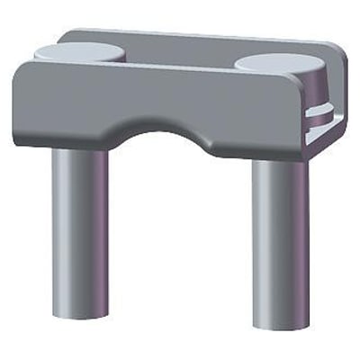 Siemens sadelklemme til NH3 sikringslastafbryder, 150-300 mm2, med skrueterminal, vist i grå plast.