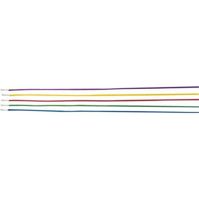 Monteringsledning i rød farve, 1x0,5 mm2 PVC-isolering på en spole med flere farvede ledninger synlige.