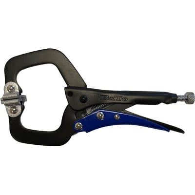 CSW svejsetang på 150 mm med sort og blå håndtag og et justeringshjul i metal på hvid baggrund.