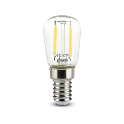 V-TAC ST26 LED pære med E14 fatning og kultrådselementer, 2W erstatter 20W, 230V.