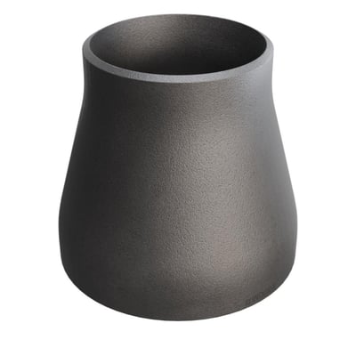 Konisk reduktion i P235GH stål med dimensionerne 108,0/3,6 x 76,1/2,9 mm, vist på hvid baggrund.