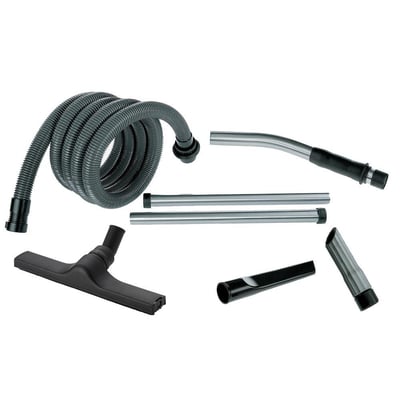 Nilfisk støvsuger tilbehørssæt med Ø36 mm tilslutning, komplet med slange, bøjning, rør og mundstykker.