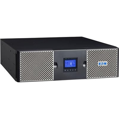 Eaton 9PX UPS på 3000 VA og 3000 W i sort rack/tower-kabinet med display og ventilationsgitre på fronten.
