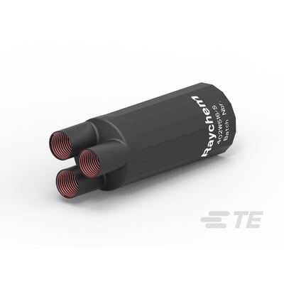 TE Connectivity krympeformgods til kabeludgrening med 3 udgange til 70-150mm2 kabler, mærket Raychem.