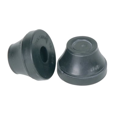 Schneider Electric Gummipakdåse TET-C 26-35 CR i sort gummi med udskæringsmål Ø48 mm, vist med to enheder side om side.