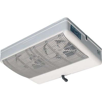 Fordamper MF-2 HFC med skråt, hvidt kabinet og bred ventilationsrist, set nedefra.