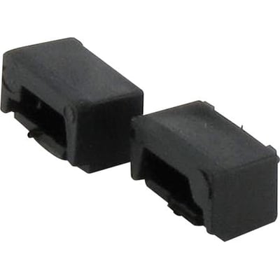Murrelektronik endestykker til ASI fladkabel i sort plast, vist som et par venstre og højre stykker.