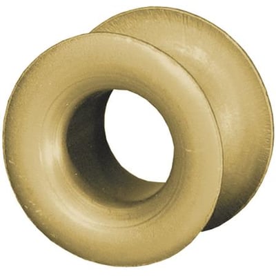 ETI gul pasring D02 til 25A sikringer, vist forfra i en let vinkel mod hvid baggrund.