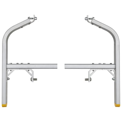 W.steps Stigefod Type 9, WTB SF 9, fremstillet af aluminium med gule endestykker, der øger stigens bredde.