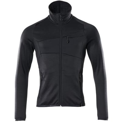 Mascot Fleece Accelerate jakke i størrelse 3XL, mørk marine, med kropsnær pasform og flere lynlåslommer.