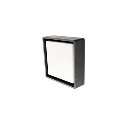 SG Armaturen Frame Square Maxi LED armatur i grafit med hvid diffuser, 27W og skumringssensor.
