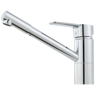 Mora Cera K2 køkkenarmatur i blank krom med lav tud og et enkelt greb, perfekt til montering på bord eller vask.