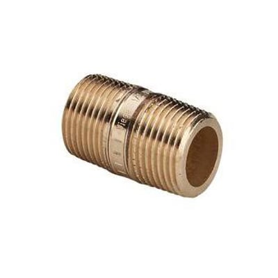 Viega nippelrør i rødgods med 1/4" gevind og 80 mm længde, vist isoleret på hvid baggrund.