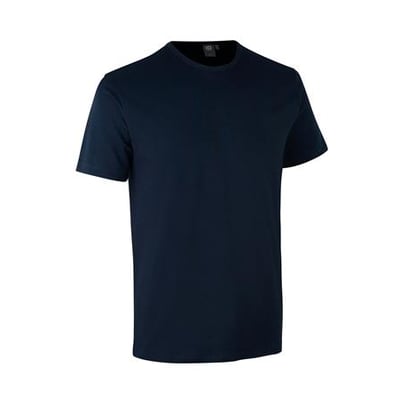 ID Identity kortærmet T-shirt i navy interlock-kvalitet med antipilling, rund hals og tætsiddende pasform, størrelse 2XL.