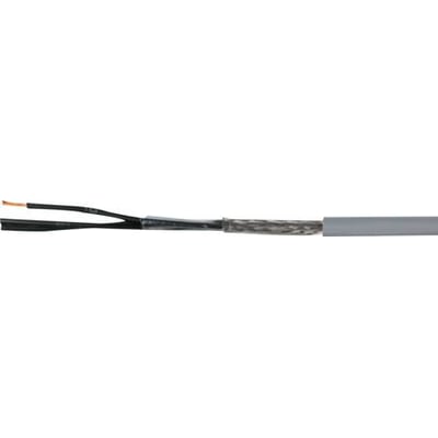 Fleksibel multikabel LIYCY-O med 16 ledere, hver 0,34 mm², isoleret med PVC og fortinnet kobberskærm, grå yderkappe.