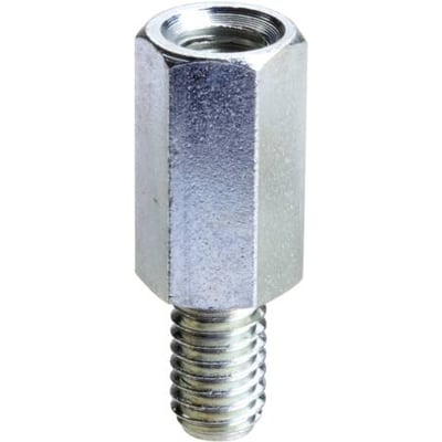 Schneider Electric afstandsbolt 16x6 mm i metal, vist med gevind i den ene ende og en hul ende til montering.